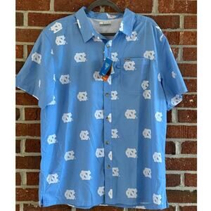 Columbia PFG UNC Tar Heels Button Down Shirt Size L NWT